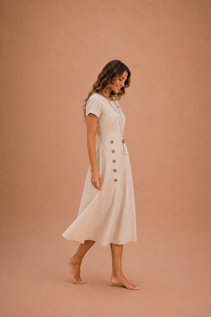Maria | Vestido midi a rayas