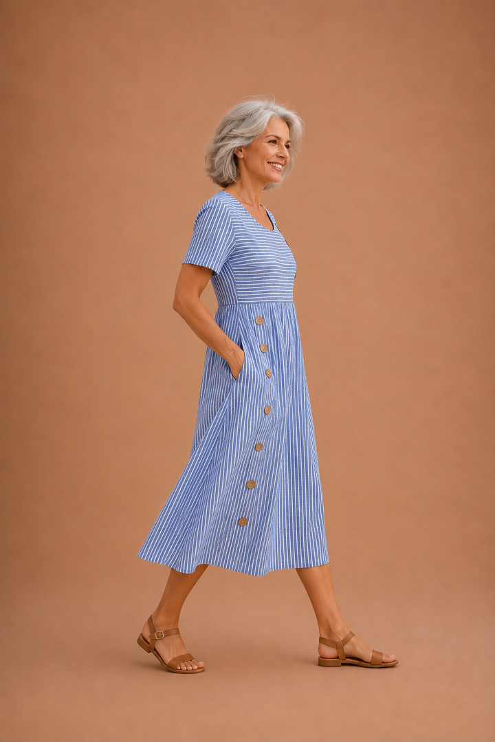 Maria | Vestido midi a rayas