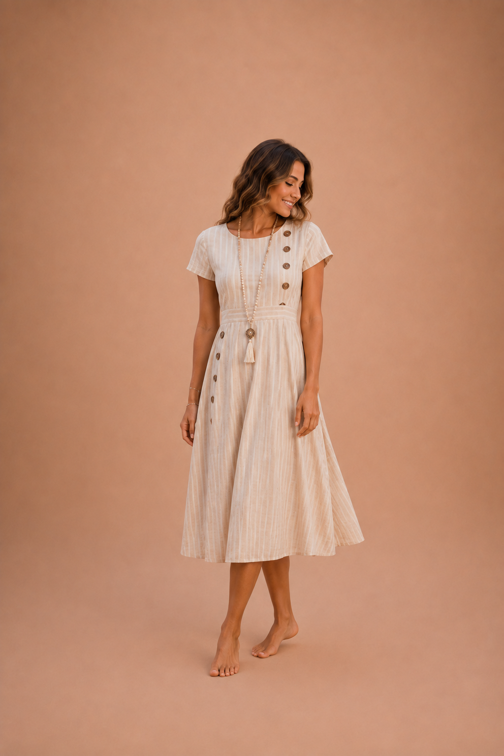 Maria | Vestido midi a rayas